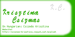 krisztina csizmas business card